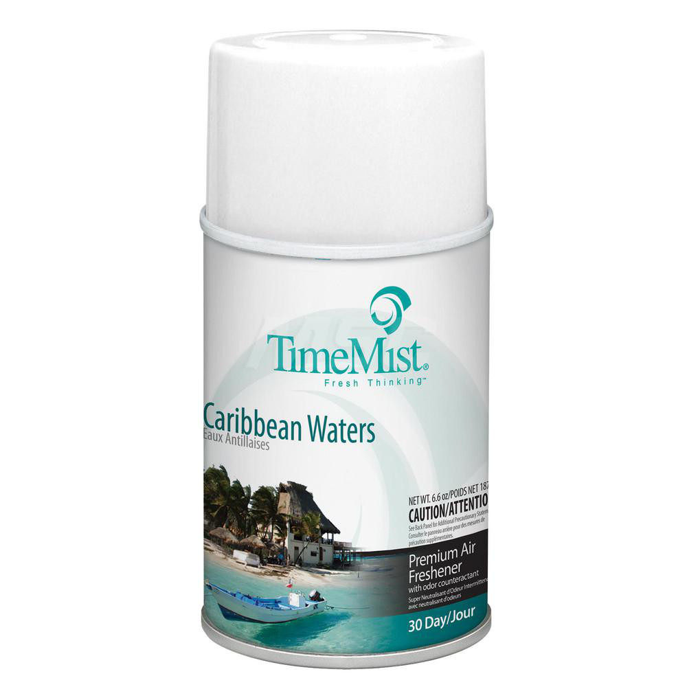 ZEP Premium TimeMist Metered 30 Day Air Freshener, Caribbean Waters, 7 oz, Caribbean Waters Scent, 12/Case - 1042756