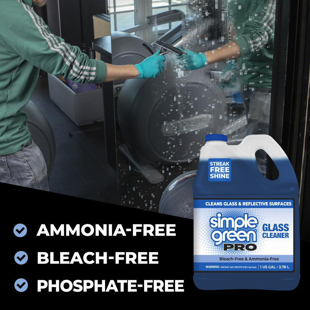 Simple Green® Glass Cleaners: Liquid Concentrate, Jug, Concentrate, 1 gal - 1110100401128