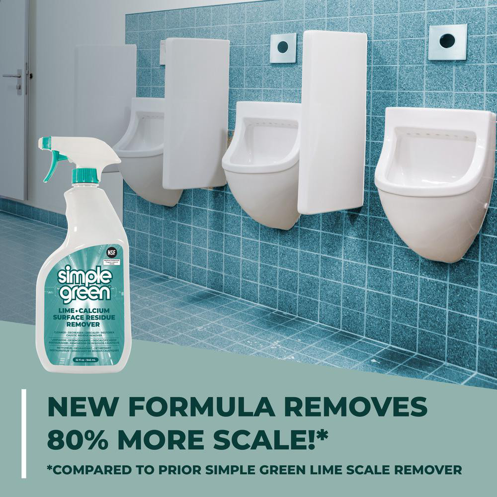 Simple Green® Lime & Rust Remover, Calcium, Efflorescence Remover & All-Purpose Cleaner & Degreaser: 32 oz, Trigger Spray Bottle - 1710201200032