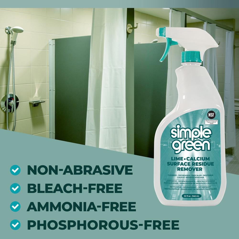 Simple Green® Lime & Rust Remover, Calcium, Efflorescence Remover & All-Purpose Cleaner & Degreaser: 32 oz, Trigger Spray Bottle - 1710201200032
