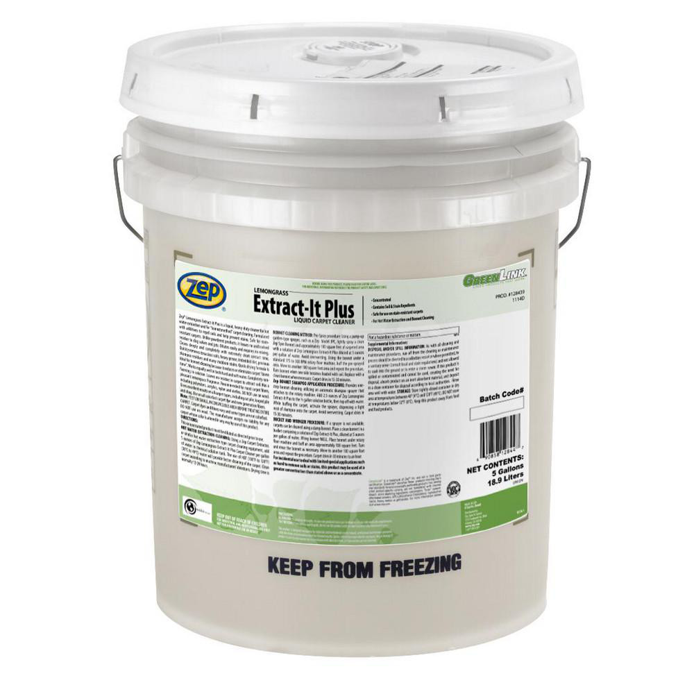 ZEP Lemongrass Extract-It Plus Carpet Cleaner, 1 gal, Lemongrass Scent, 4/Case - 128423
