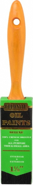 Premier Paint Roller Paint Brush: 1-1/2" Wide, Hog, Natural & Synthetic Bristle - 10702