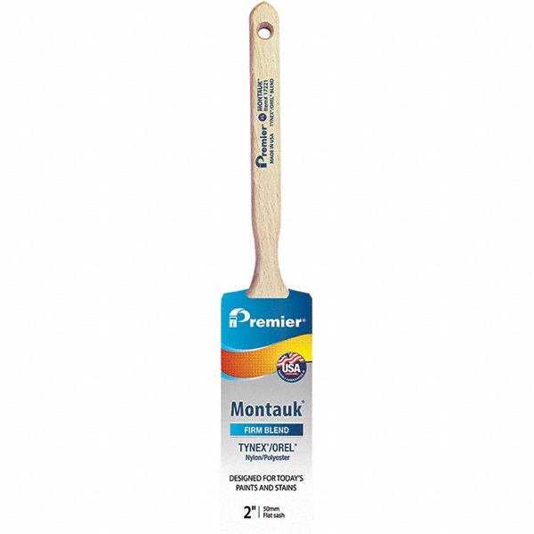 Premier Paint Roller Paint Brush: 2" Wide, Nylon, Synthetic Bristle - 17211