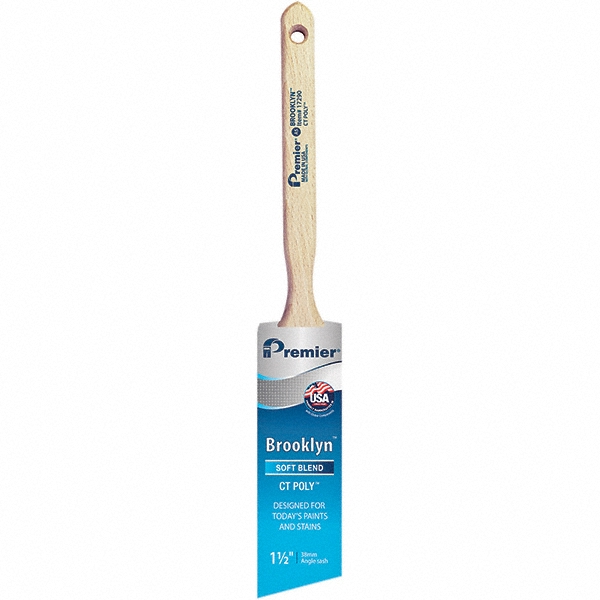 Premier Paint Roller Paint Brush: 2" Wide, Nylon, Synthetic Bristle - 17211