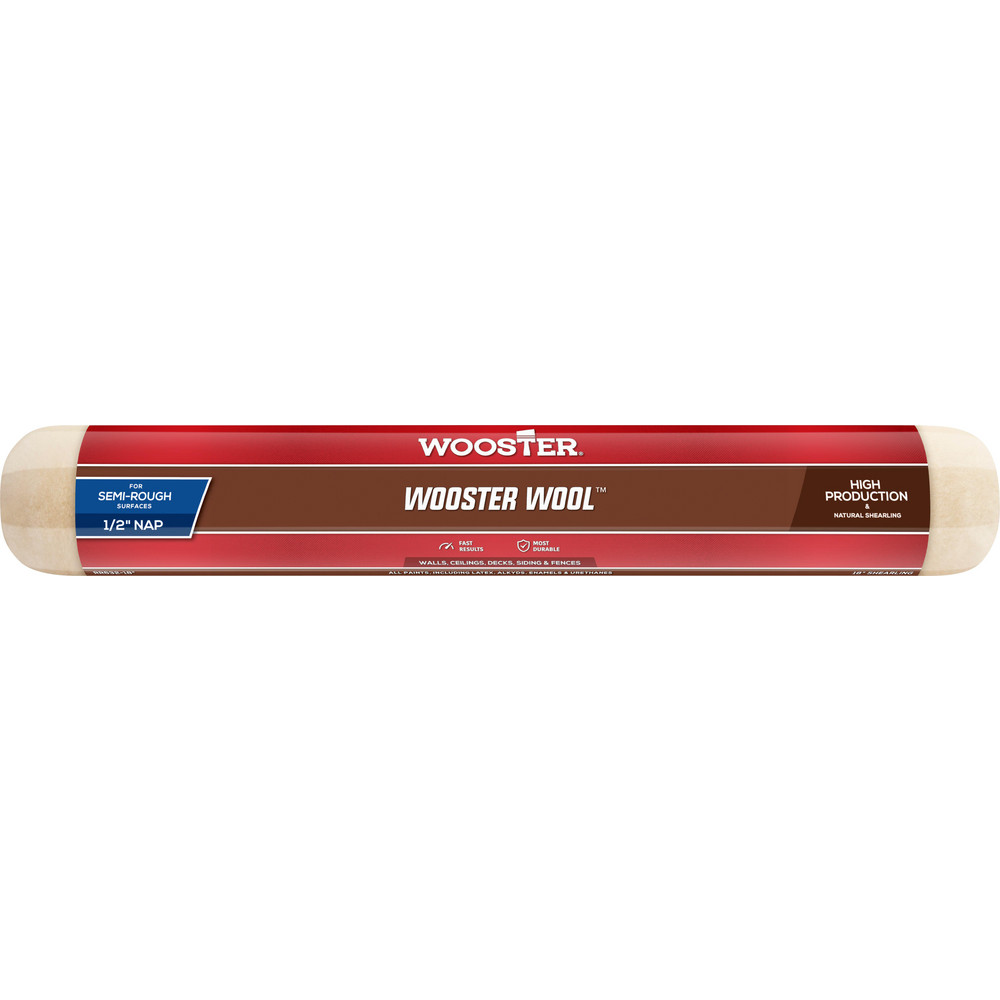 Wooster Brush Paint Roller Cover: 1/2" Nap, 18" Wide - RR632-18