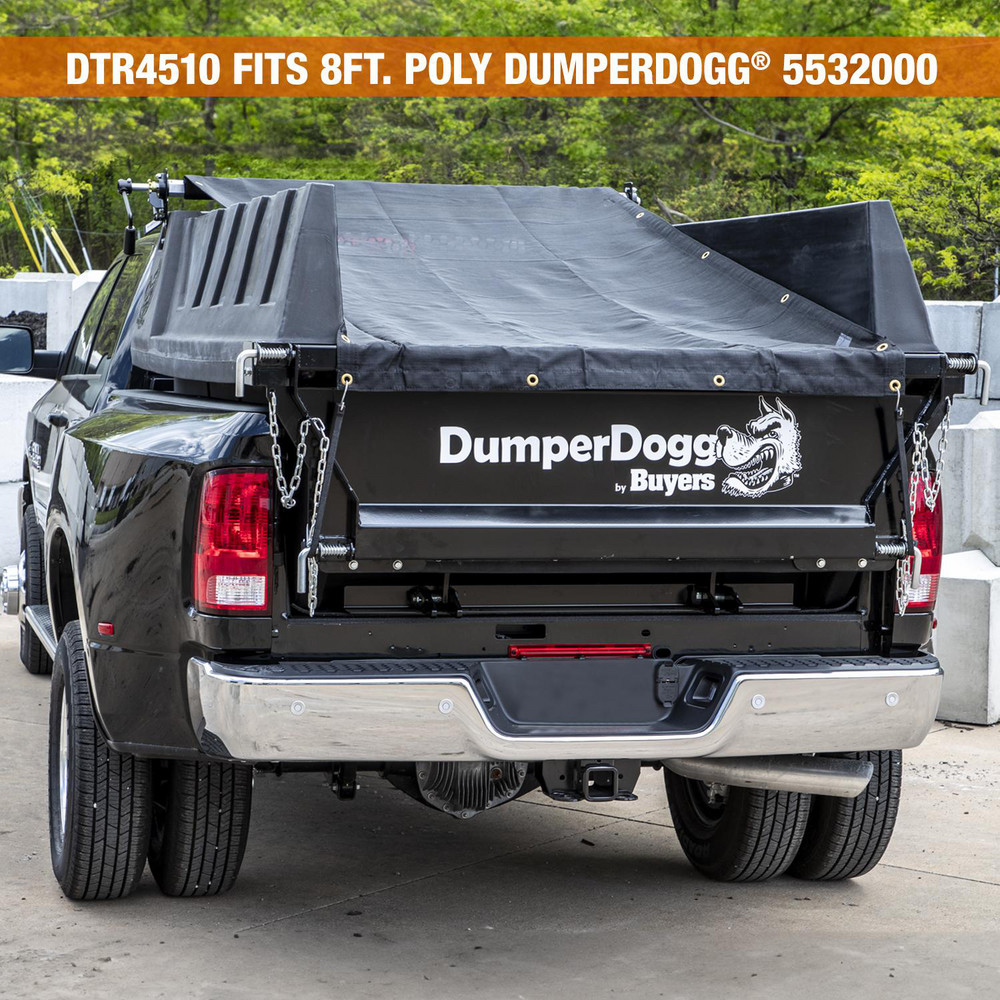 Buyers Products Tarp/Dust Cover: Black, Aluminum, 10' Long x 4-1/2' Wide, 9 to 10 mil - DTR4510