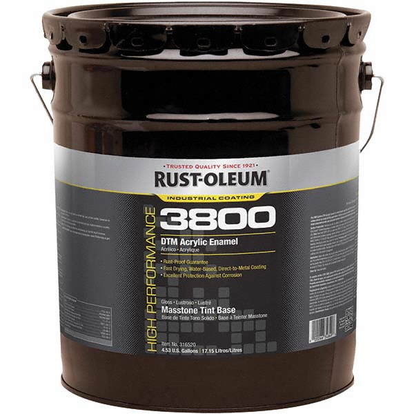Rust-Oleum Acrylic Enamel Paint: 5 gal, Gloss Finish, Masstone Tint Base - 316520