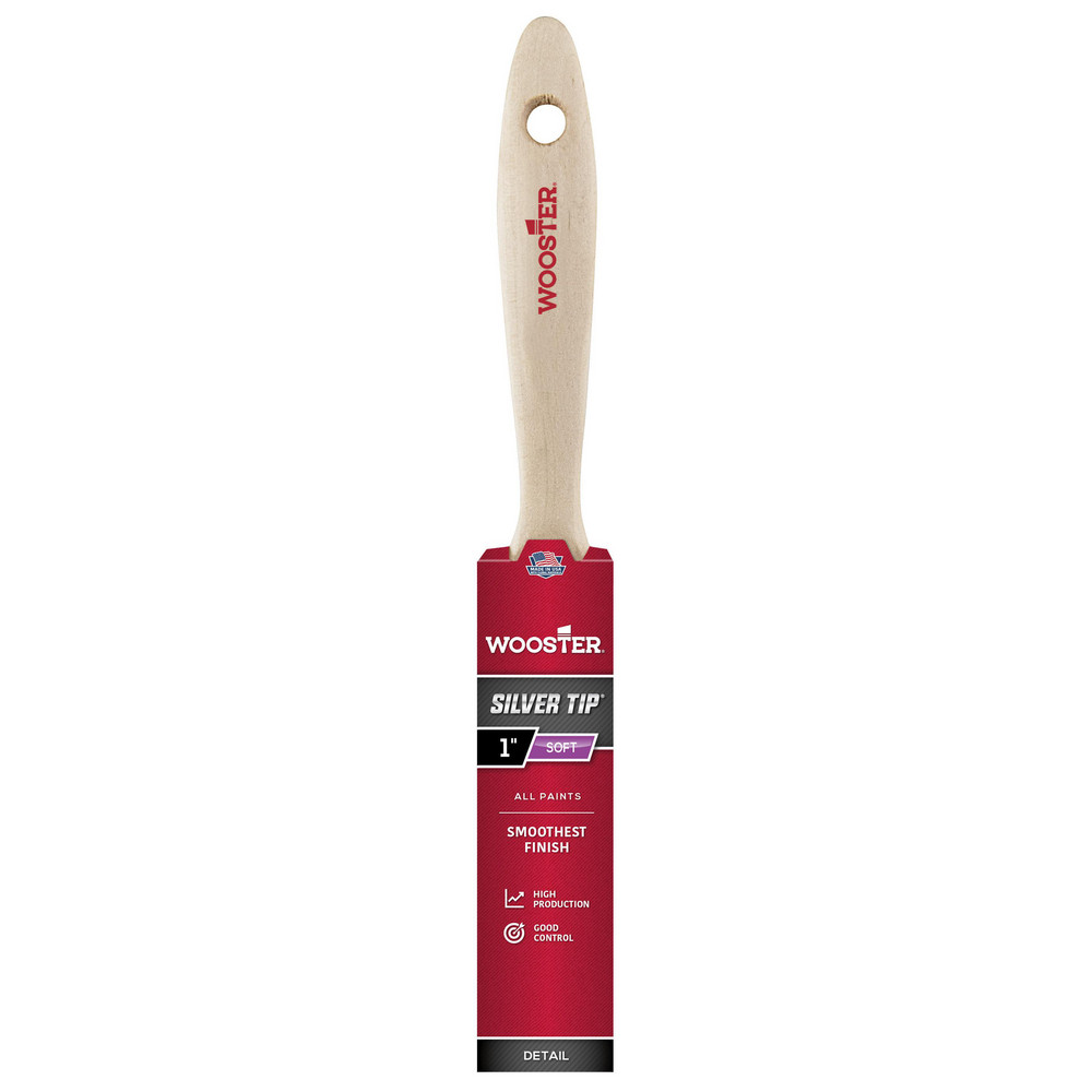 Wooster Brush Paint Brush: 1" Wide, Polyester & Synthetic, Synthetic Bristle - 5222-1
