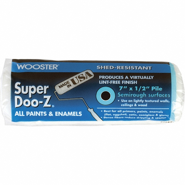 Wooster Brush Paint Roller Cover: 1/2" Nap, 7" Wide - R204-7