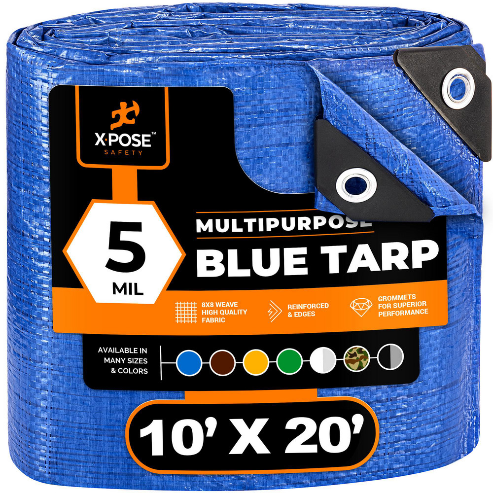 Xpose Safety Tarp/Dust Cover: 10' Wide, 12' Long, Polyethylene - BT-1012-X