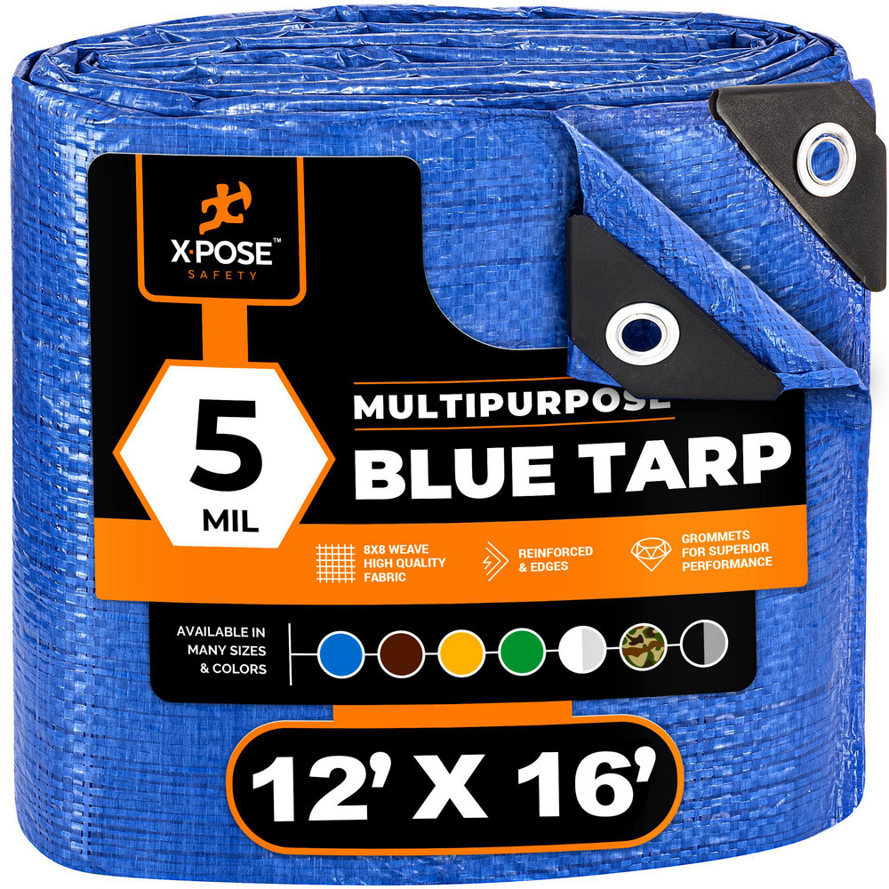 Xpose Safety Tarp/Dust Cover: 10' Wide, 12' Long, Polyethylene - BT-1012-X