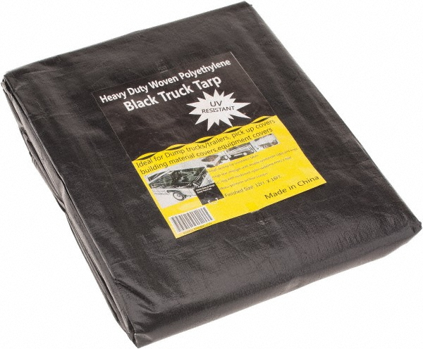 Value Collection Tarp/Dust Cover: Black & Silver, Polyethylene, 20' Long x 12' Wide, 11 to 12 mil - KSMSCSB1220
