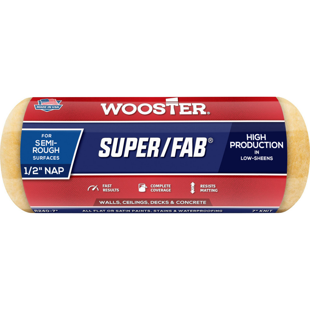 Wooster Brush Paint Roller Cover: 1/2" Nap, 7" Wide - R240-7