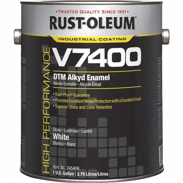Rust-Oleum Alkyd Enamel Paint: 1 gal, High-Gloss Finish, White - 245406