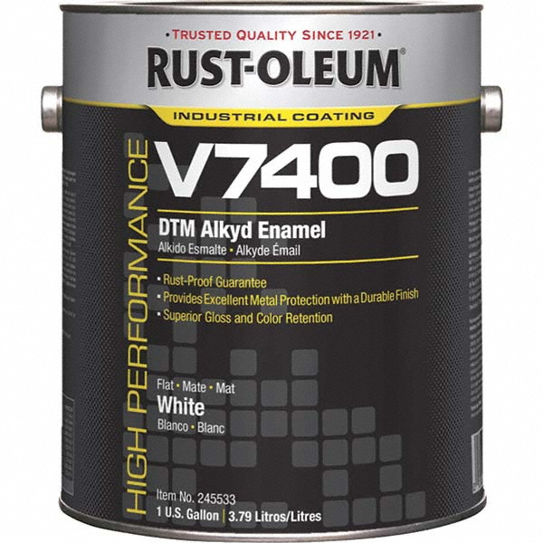 Rust-Oleum Alkyd Enamel Paint: 1 gal, High-Gloss Finish, White - 245406