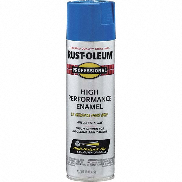 Rust-Oleum Alkyd Enamel Paint: 1 gal, Gloss Finish, Safety Blue - 245474