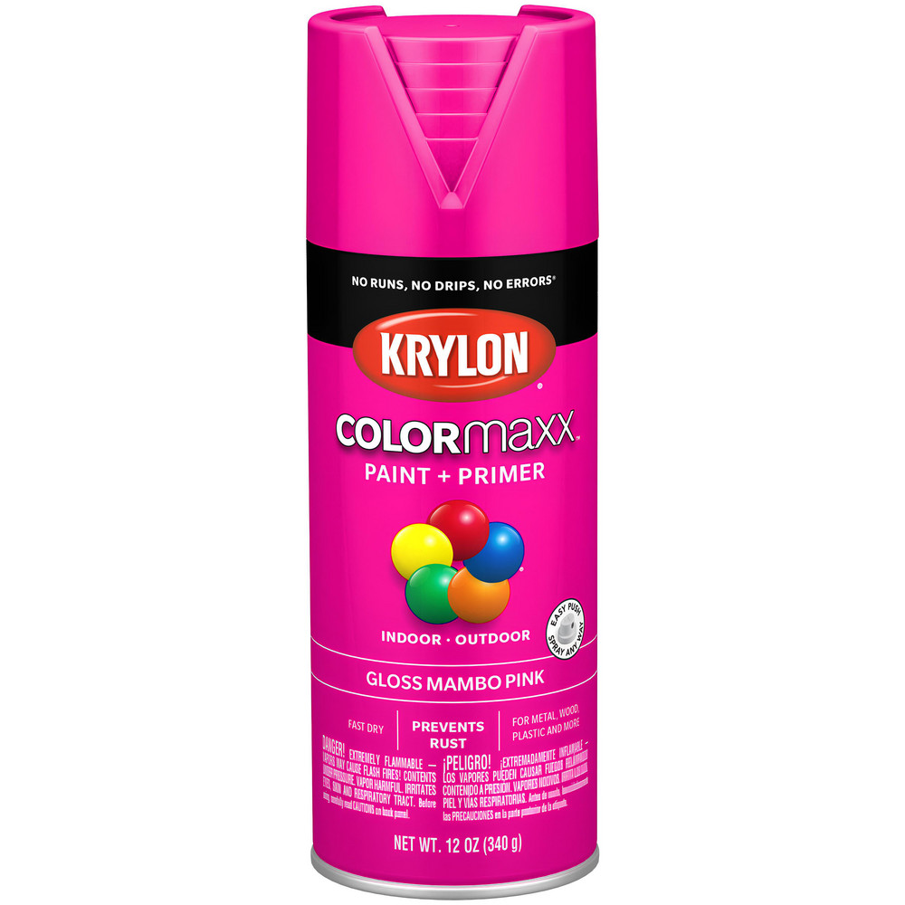 Krylon Acrylic Enamel Spray Paint: Hot Pink, Gloss, 12 oz - K02708007