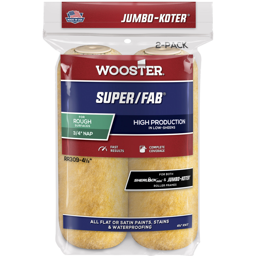 Wooster Brush Mini Paint Roller Cover: 3/4" Nap, 4-1/2" Wide - RR309-4-1/2