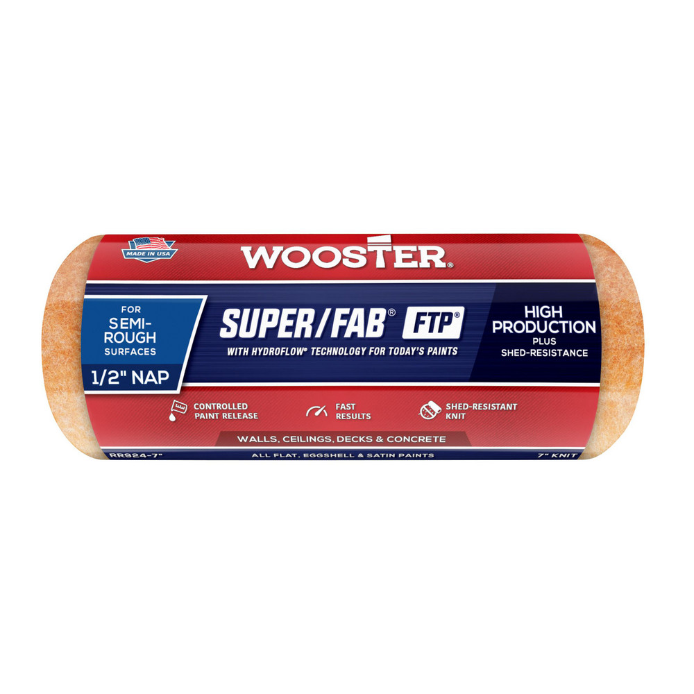 Wooster Brush Paint Roller Cover: 3/8" Nap, 7" Wide - RR924-7