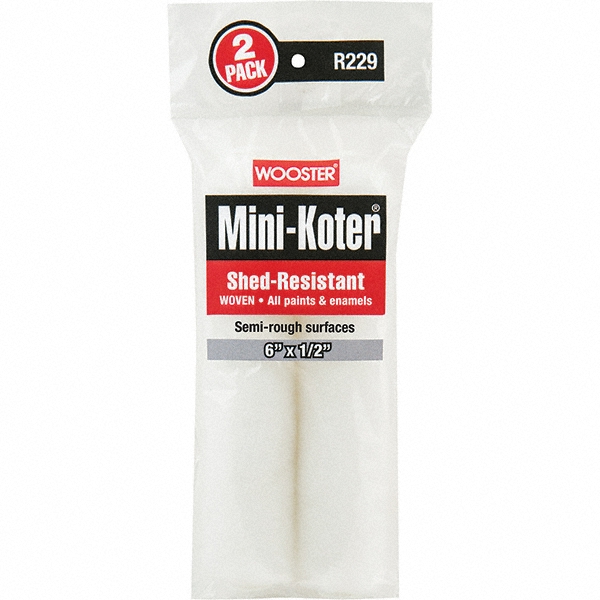 Wooster Brush Mini Paint Roller Cover: 1/2" Nap, 6" Wide - R229-6