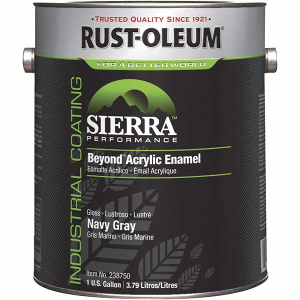 Rust-Oleum Acrylic Enamel Paint: 1 gal, Gloss Finish, Navy Gray - 238750