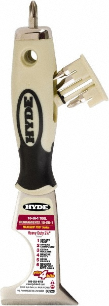 Hyde Tools 10-In-1 Tool: Stainless Steel, 2-1/2" Wide - 06920