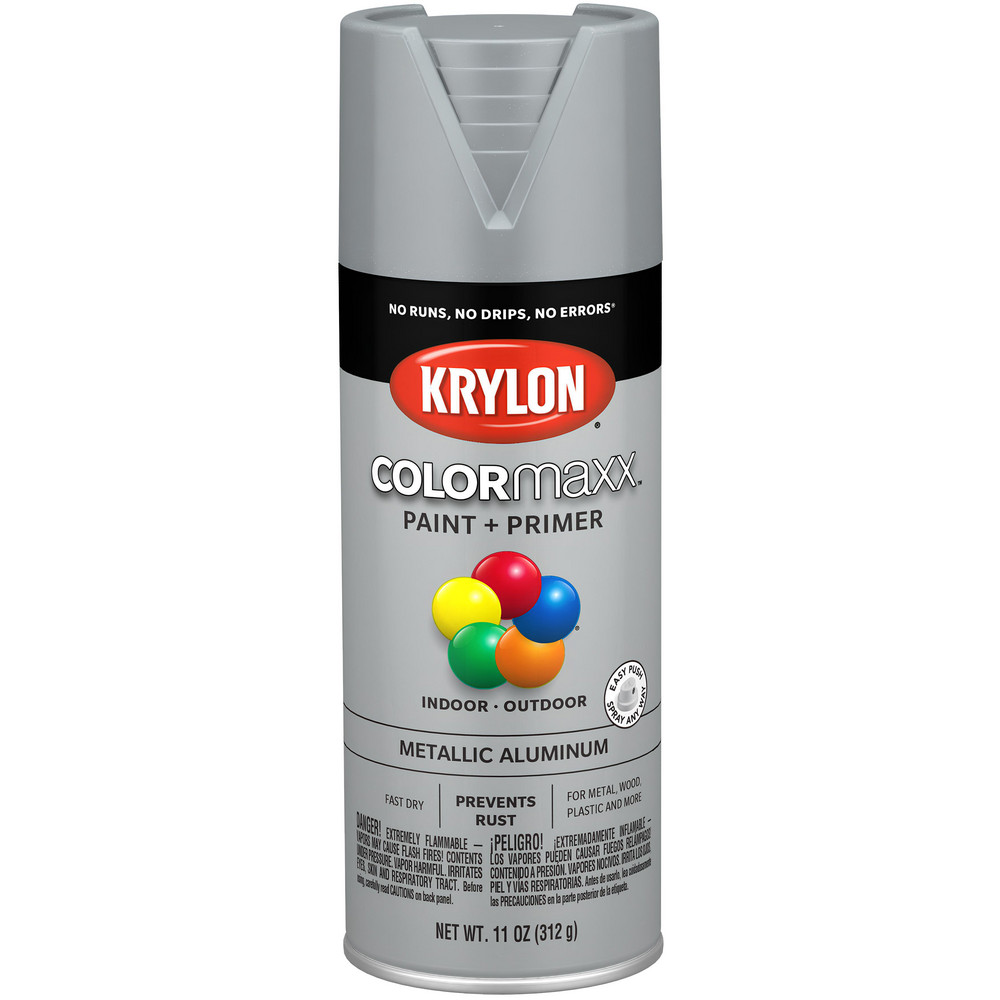 Krylon Spray Paint: Gray, Metallic, 12 oz Net Fill, Rustproof Enamel - K09232008