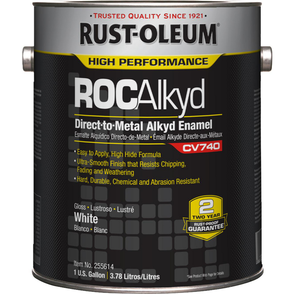 Rust-Oleum Alkyd Enamel Paint: 1 gal, Gloss Finish, White - 255614
