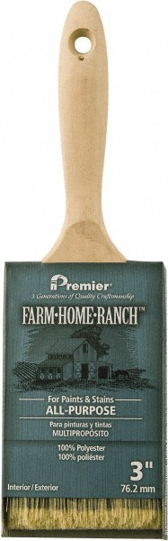Premier Paint Roller Paint Brush: 3" Wide, Polyester, Synthetic Bristle - FHR00140