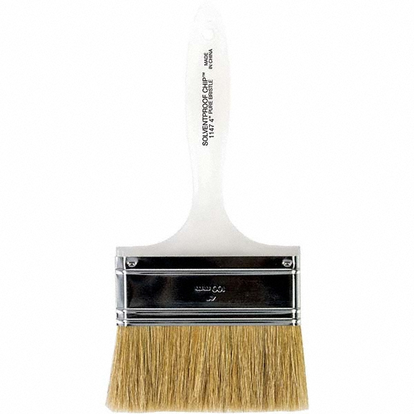 Wooster Brush Paint Brush: 4" Wide, Hog, Natural Bristle - 1147-4