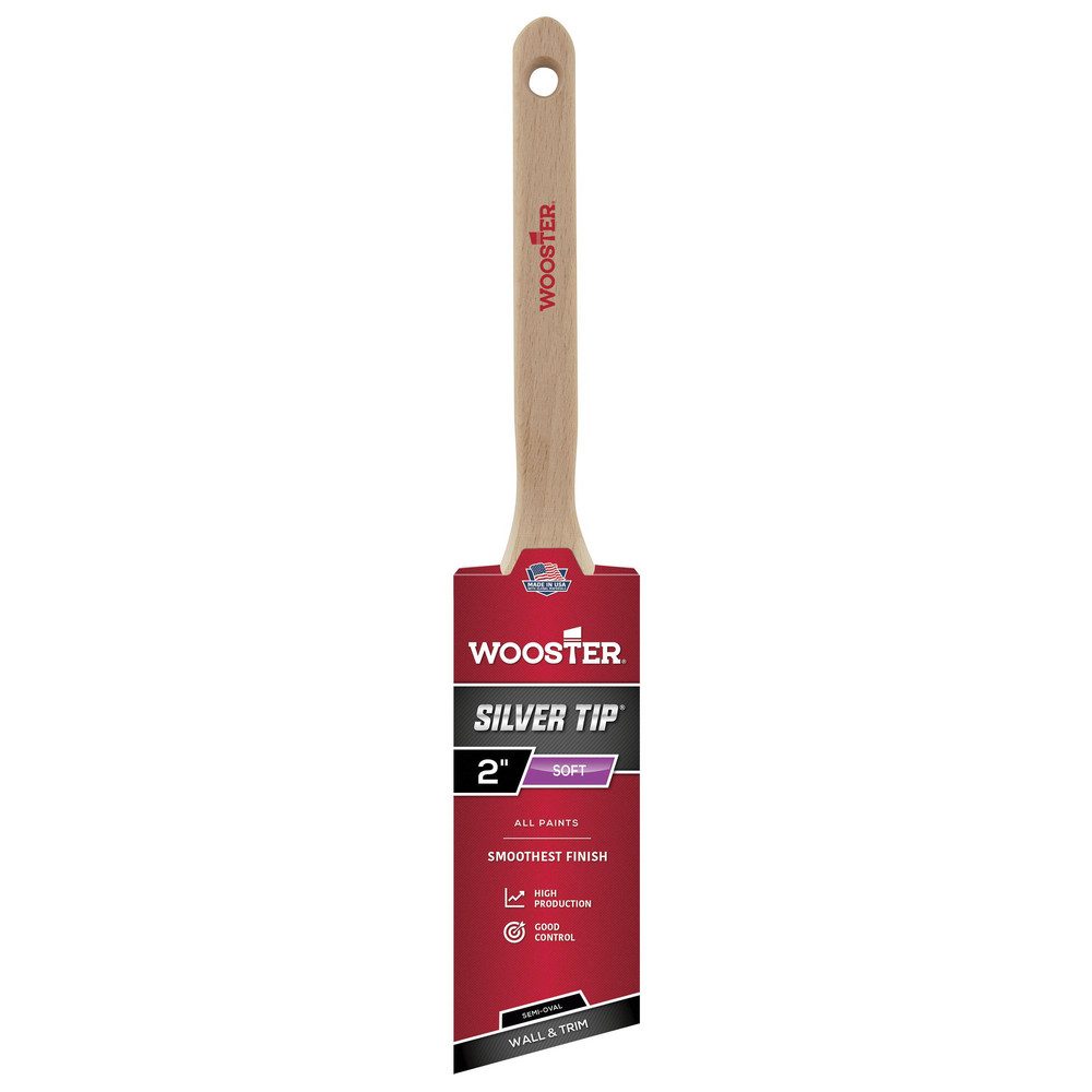 Wooster Brush Paint Brush: 1-1/2" Wide, Synthetic, Synthetic Bristle - 5221-1 1/2