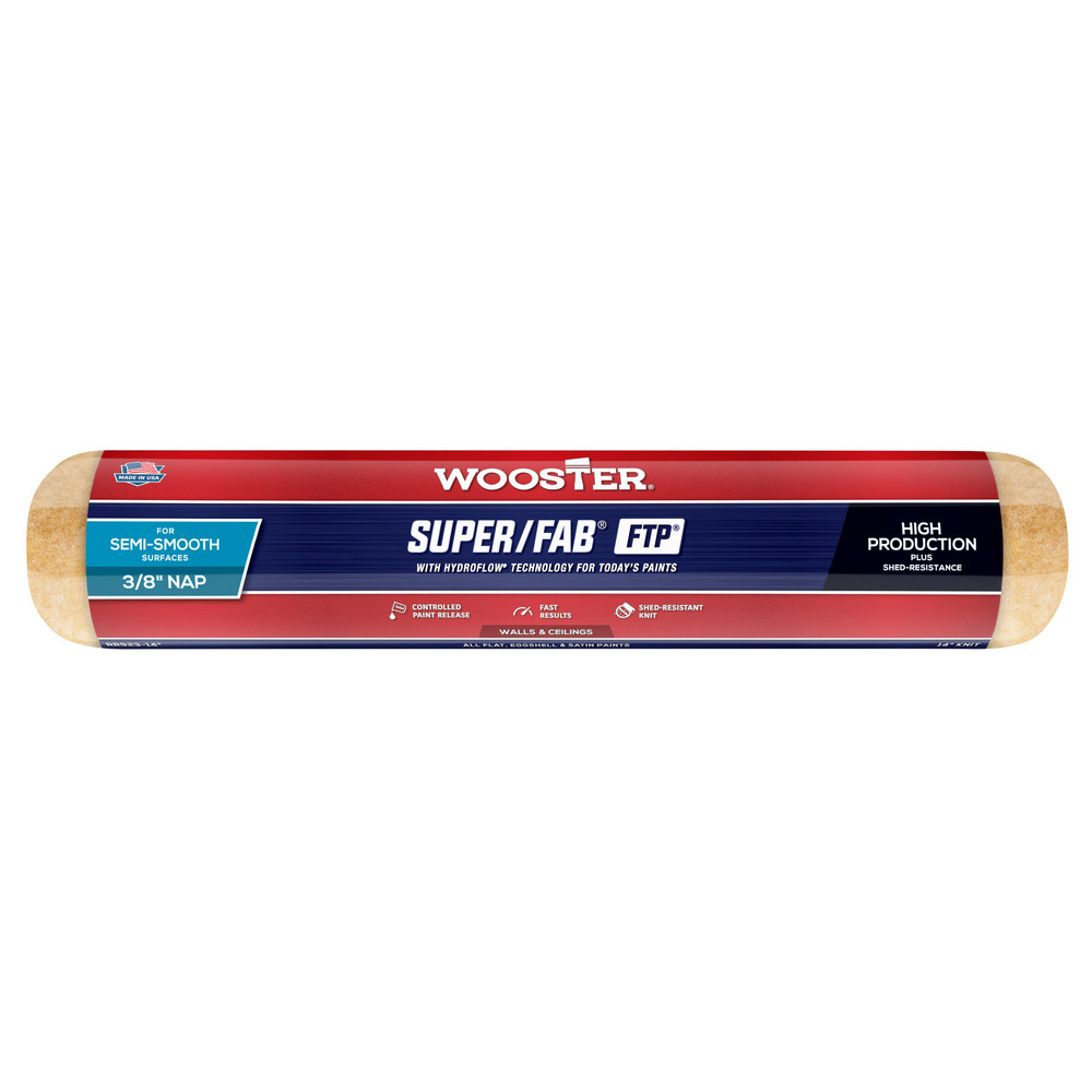Wooster Brush Paint Roller Cover: 3/8" Nap, 14" Wide - RR923-14