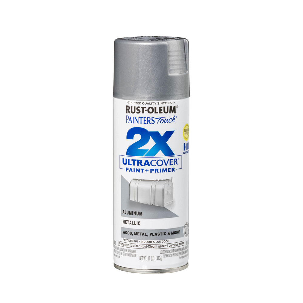 Krylon Spray Paint: Metallic, Gloss, 15 oz Net Fill, Rust-Preventive Acrylic Alkyd Enamel - K00159008
