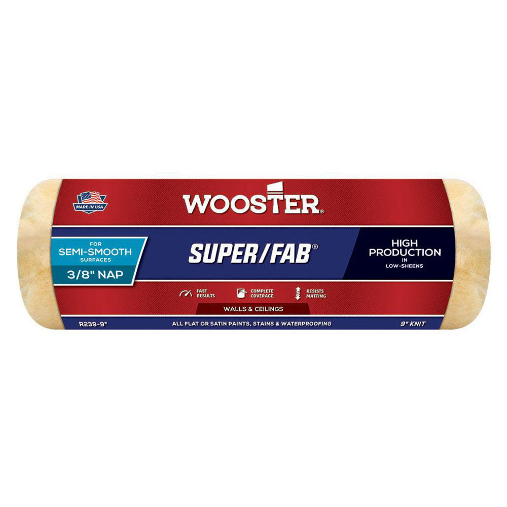 Wooster Brush Paint Roller Cover: 1/2" Nap, 9" Wide - R276-9