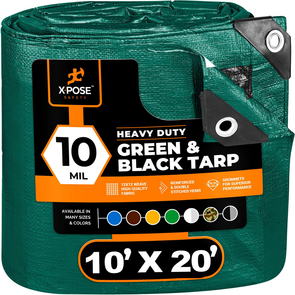 Ergodyne Tarp/Dust Cover: Green, Polyester, 10' Long x 10' Wide - 12901