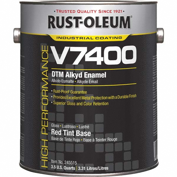 Rust-Oleum Industrial Enamel Paint: 1 gal, Gloss Finish, Red - 245515