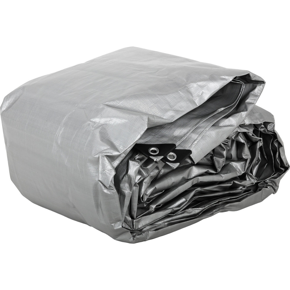 Value Collection Tarp/Dust Cover: Black & Silver, Polyethylene, 40' Long x 30' Wide, 11 to 12 mil - KSMSCSB3040