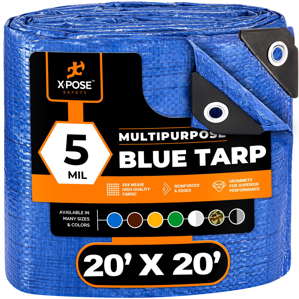 Xpose Safety Tarp/Dust Cover: Brown, Rectangle, Polyethylene, 40' Long x 30' Wide, 5 mil - BRT-3040-X