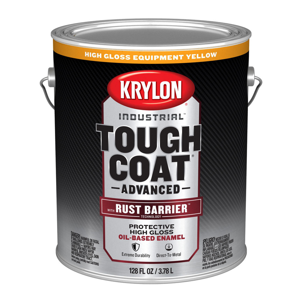 Krylon Rust Preventative Paint: 1 gal, Gloss Finish, Safety Yellow - K00431008