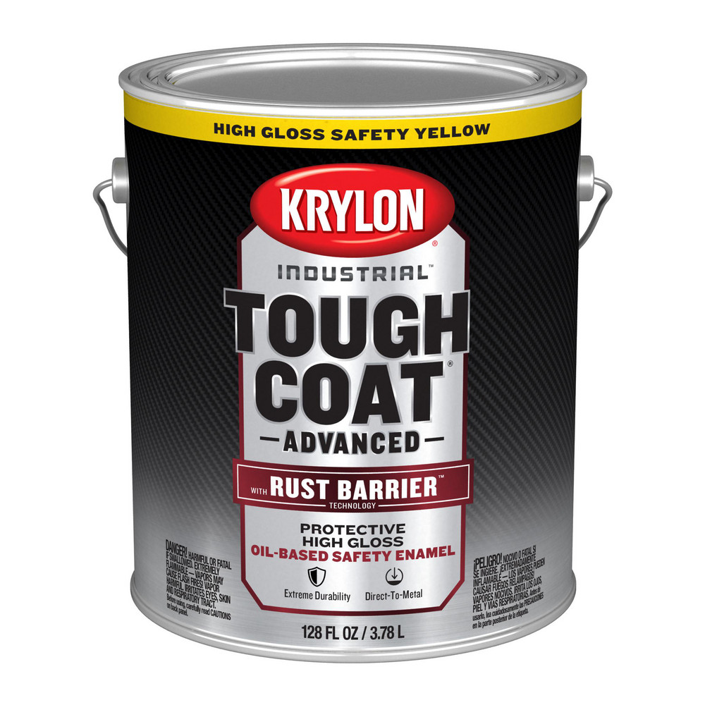 Krylon Rust Preventative Paint: 1 gal, Gloss Finish, Safety Yellow - K00431008