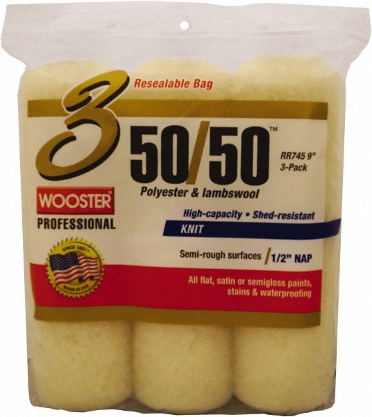 Wooster Brush Paint Roller Cover: 1/2" Nap, 9" Wide - RR745-9