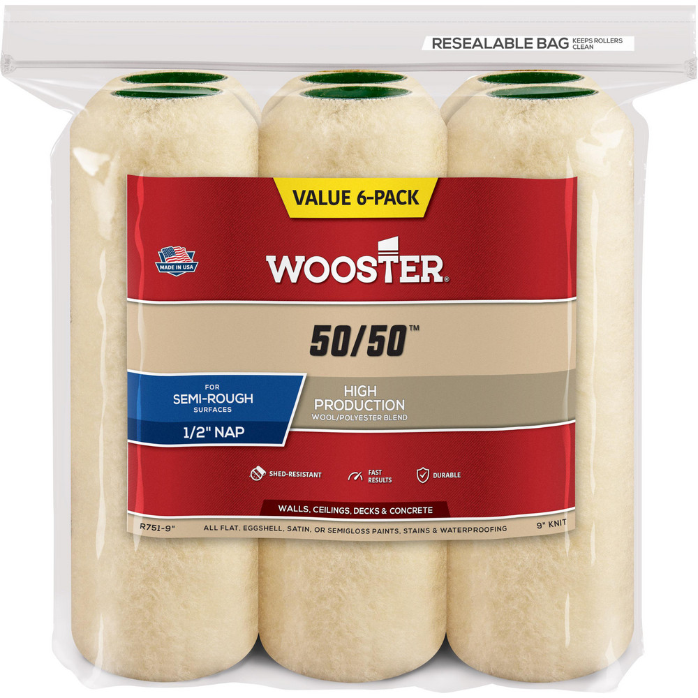 Wooster Brush Paint Roller Cover: 1/2" Nap, 9" Wide - RR745-9