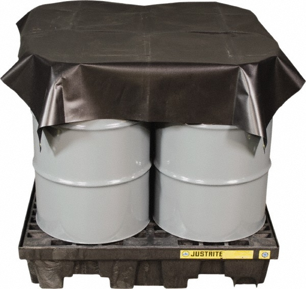 Justrite® Tarp/Dust Cover: Black, Vinyl, 20' Long x 10' Wide - 28439