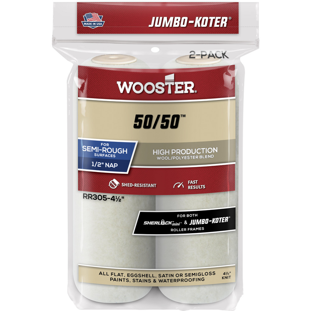Wooster Brush Mini Paint Roller Cover: 1/2" Nap - RR305-4-1/2