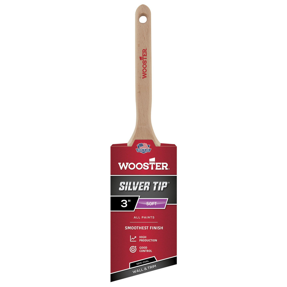 Wooster Brush Paint Brush: 3" Wide, Synthetic, Synthetic Bristle - 4174-3