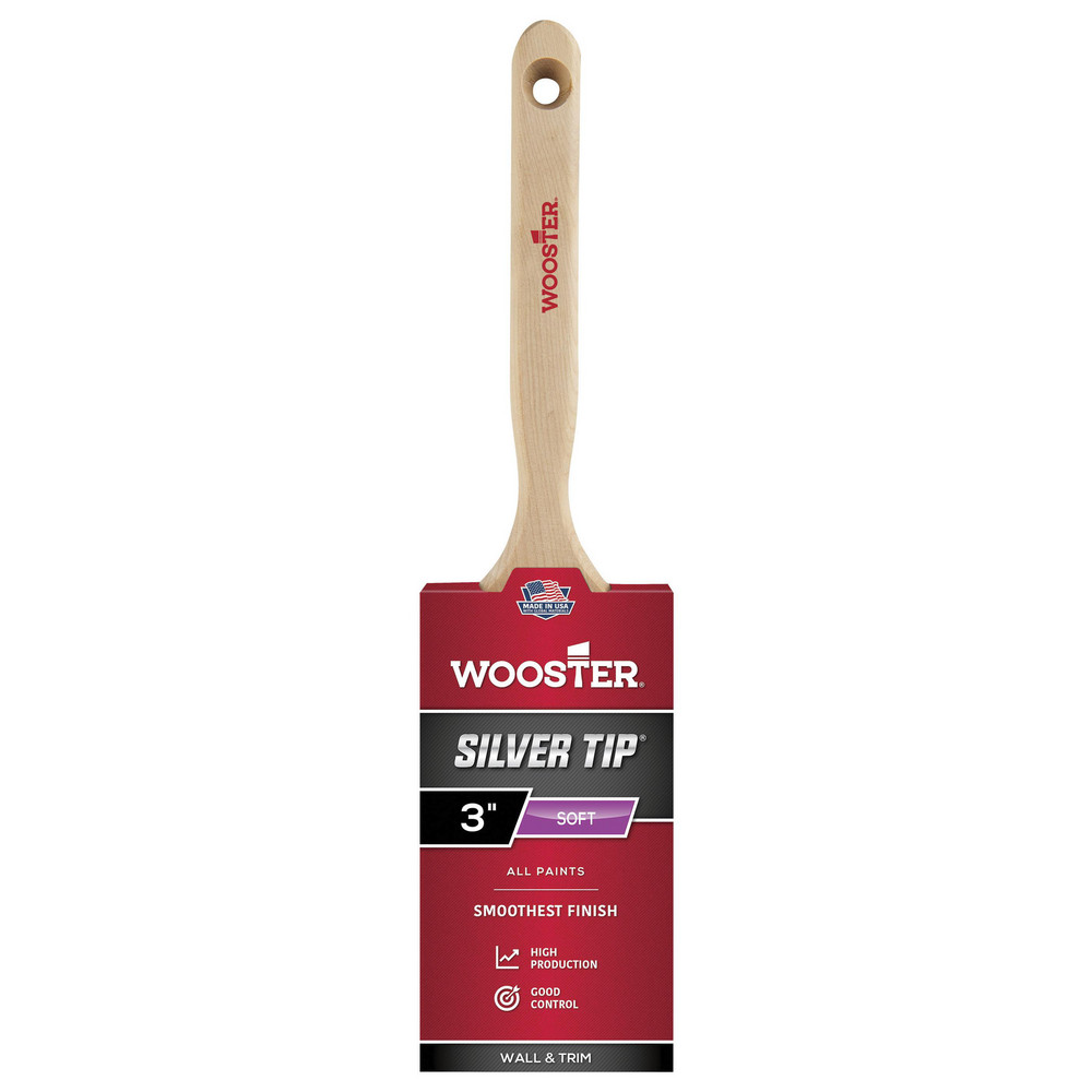 Wooster Brush Paint Brush: 3" Wide, Synthetic, Synthetic Bristle - 4174-3