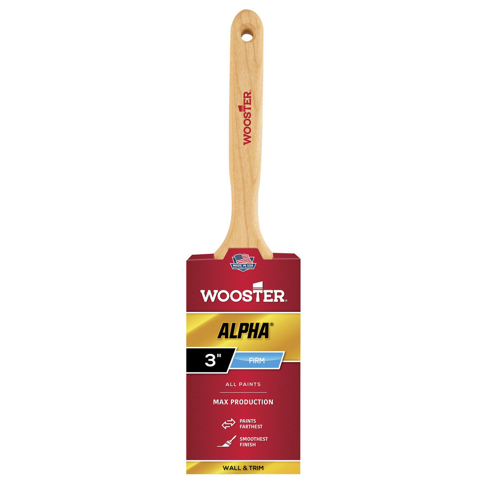 Wooster Brush Paint Brush: 3" Wide, Synthetic, Synthetic Bristle - 4174-3