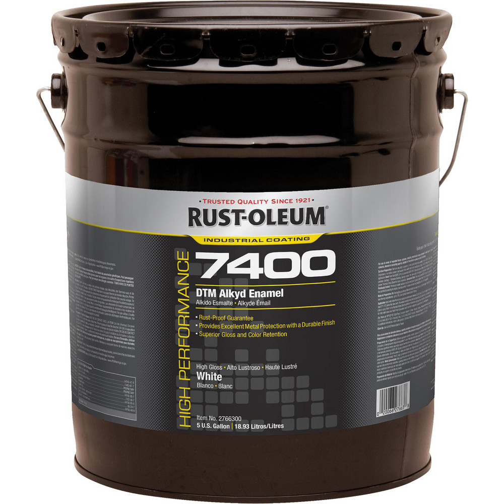 Rust-Oleum Industrial Enamel Paint: 5 gal, Gloss Finish, Black - 634300