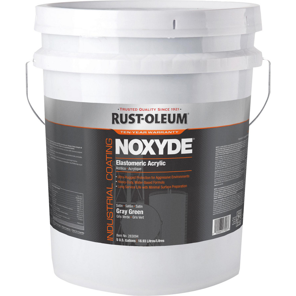 Rust-Oleum Industrial Enamel Paint: 5 gal, Satin Finish, Gray & Green - 283094
