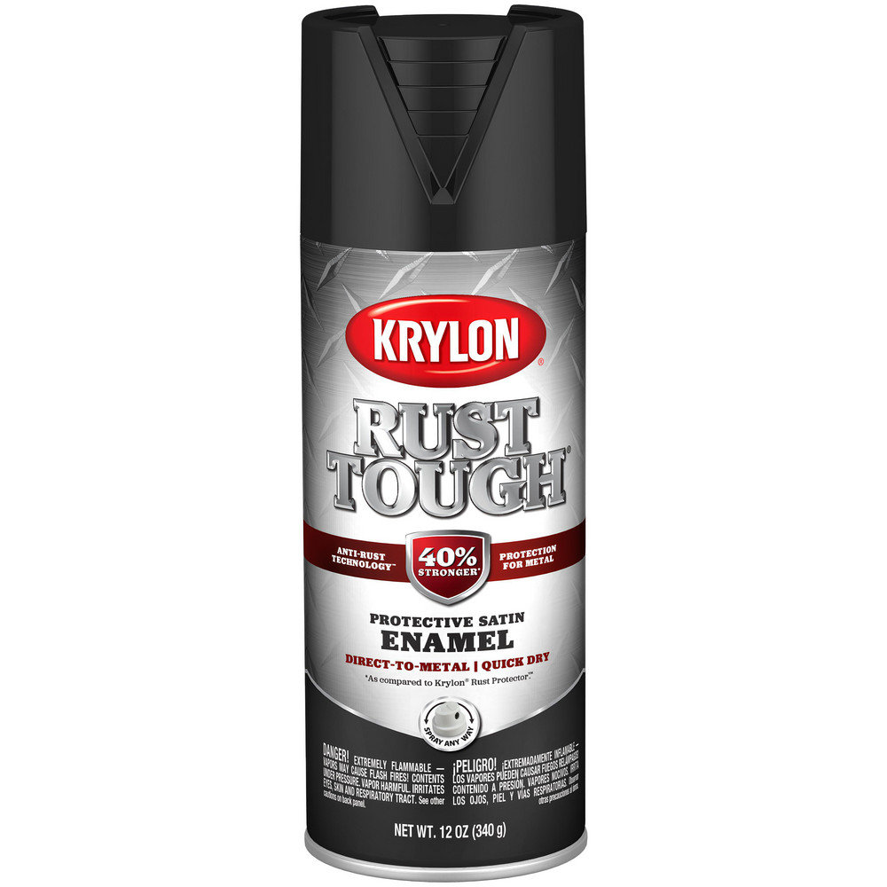 Krylon Spray Paint: Black, Flat, 12 oz Net Fill, Acrylic Enamel - K05581007